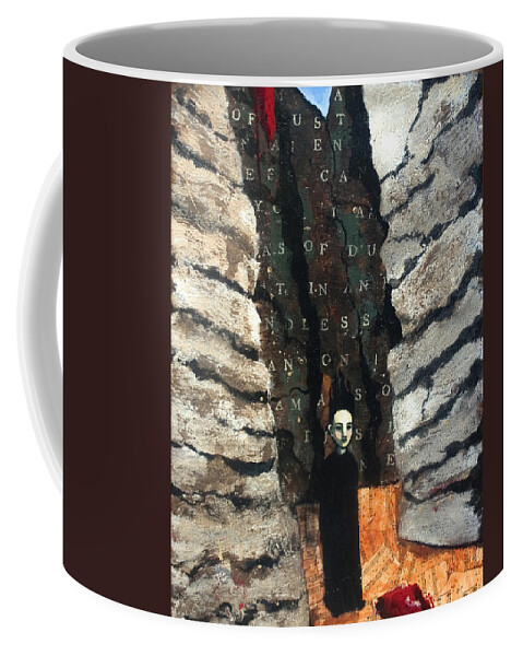 Text Coffee Mug featuring the painting Endless Canyon by Pauline Lim