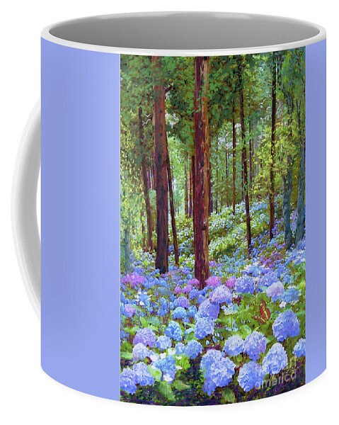 Landscape Coffee Mug featuring the painting Endless Summer Blue Hydrangeas by Jane Small
