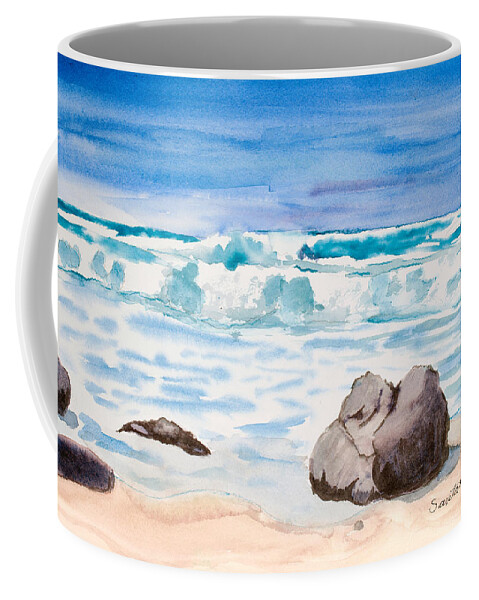 Ocean Coffee Mug featuring the painting Pacific Grove 14 x 10 by Santana Star