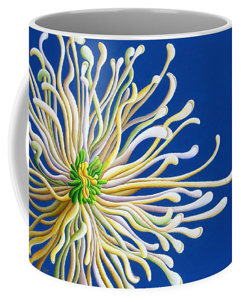 Chrysanthemum Coffee Mug featuring the painting Entendulating Serene Blossom by Amy Ferrari