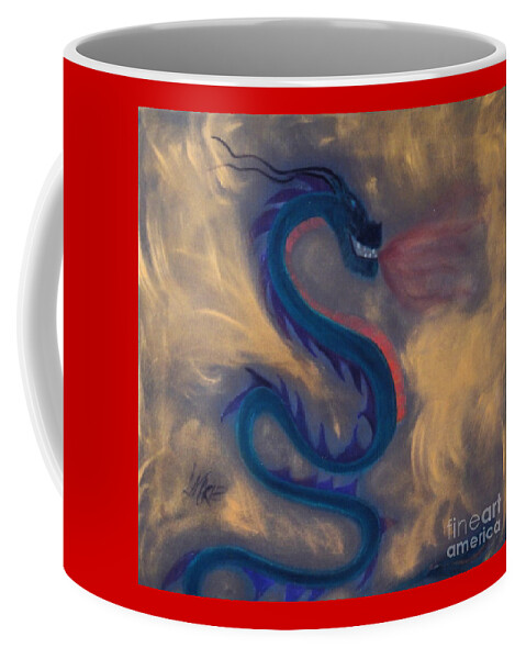 Dragon Coffee Mug featuring the painting Enter the Dragon by Artist Linda Marie
