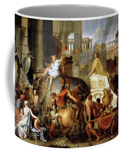 Charles Lebrun Coffee Mug featuring the painting Entry of Alexander by Charles LeBrun