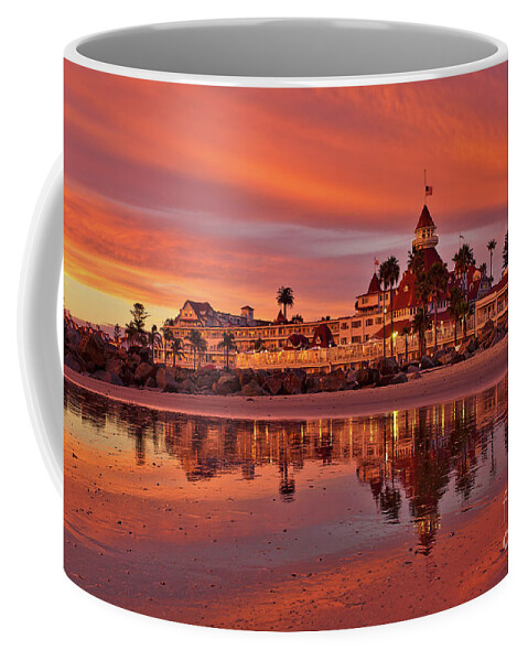 Hotel Del Coronado Coffee Mug featuring the photograph Epic sunset at the Hotel del Coronado by Sam Antonio