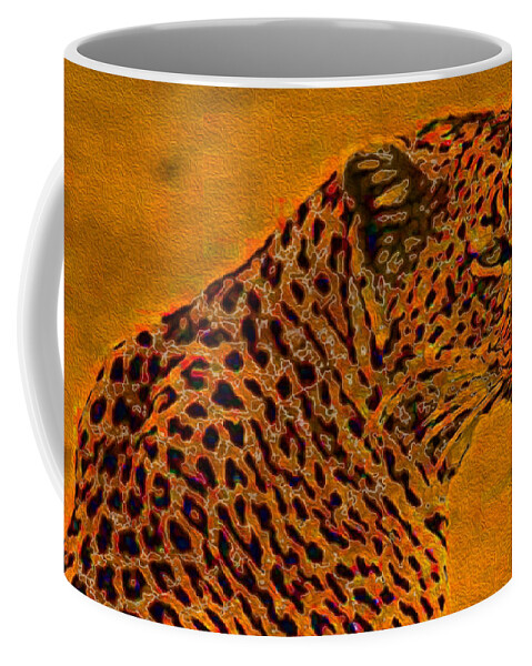 Leopard Coffee Mug featuring the digital art Essence of Leopard by Stephanie Grant