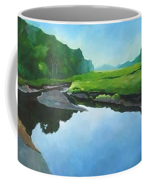 Blue Coffee Mug featuring the painting Essex Creek by Claire Gagnon