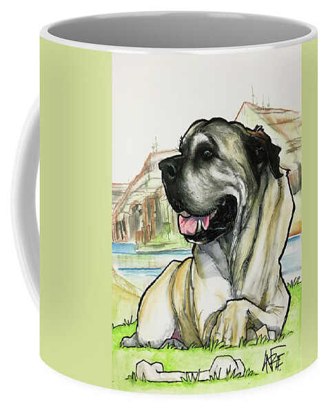 Pet Portrait Coffee Mug featuring the drawing Estrada 3133 by John LaFree
