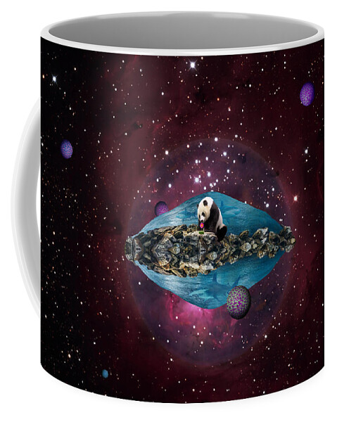 Space Coffee Mug featuring the mixed media Eternal Optimist by Mindy Huntress