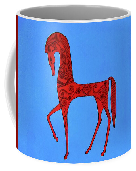 Horse Coffee Mug featuring the painting Etruscan Horse #2 by Stephanie Moore