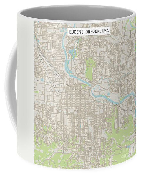 Eugene Coffee Mug featuring the digital art Eugene Oregon US City Street Map by Frank Ramspott