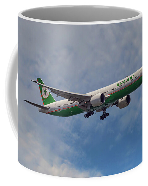 Aircraft Coffee Mug featuring the photograph EVA Air Boeing 777-35E by Smart Aviation