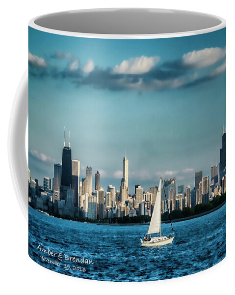 Chicago Coffee Mug featuring the photograph Evan's Chicago skyline by Sven Brogren