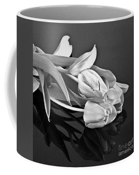 Tulips Coffee Mug featuring the photograph Even Tulips are Beautiful in Black and White by Sherry Hallemeier