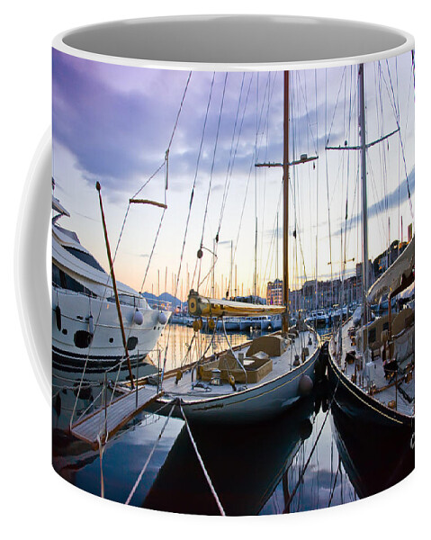 Harbor Coffee Mug featuring the photograph Evening At Harbor by Ariadna De Raadt