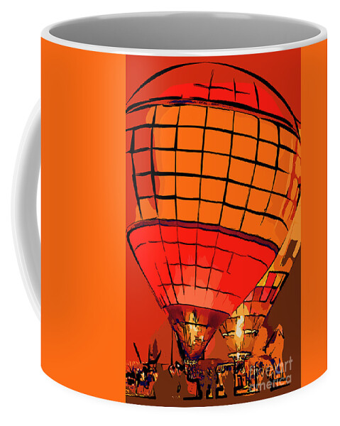 Hot Air Balloons Coffee Mug featuring the digital art Evening Glow Red And Yellow In Abstract by Kirt Tisdale