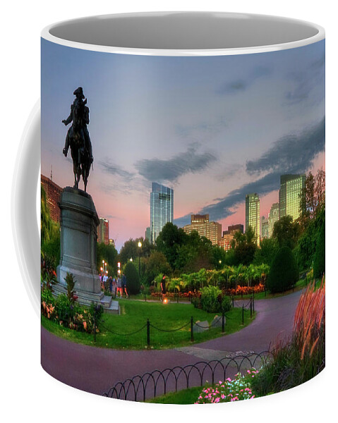 Boston Public Garden Coffee Mug featuring the photograph Evening in the Boston Public Garden by Joann Vitali