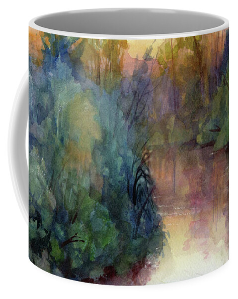 Water Coffee Mug featuring the painting Evening on the Willamette by Steve Henderson