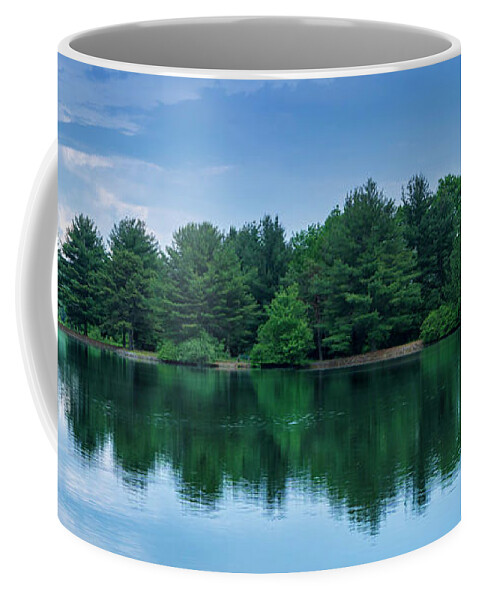 Nature Coffee Mug featuring the photograph Evergreen Lake Reflections by Jason Fink