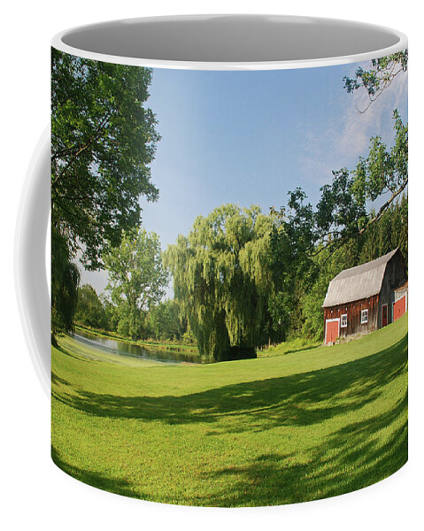 Barn Coffee Mug featuring the photograph Evergreen Trails 7525 by Guy Whiteley