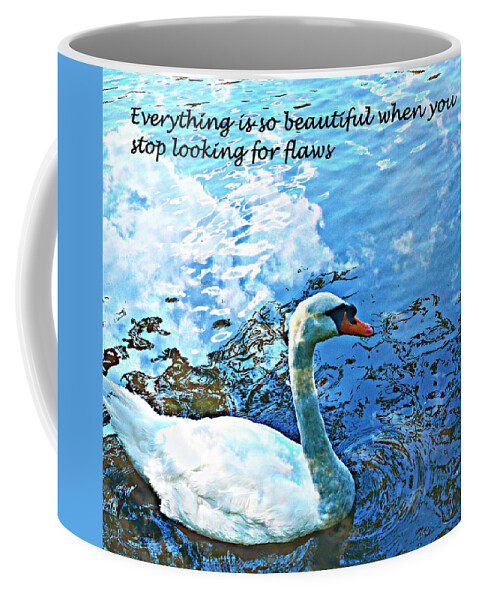 Swan Coffee Mug featuring the mixed media Everything is so Beautiful by Stacie Siemsen