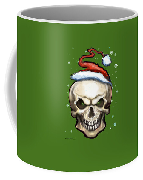 Evil Coffee Mug featuring the painting Evil Christmas Skull by Kevin Middleton