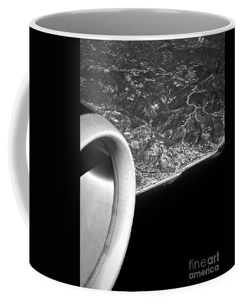 Plane Coffee Mug featuring the photograph Exit Row - Window Seat by Gwyn Newcombe