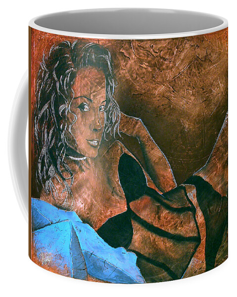 Nude Paintings Coffee Mug featuring the painting Expectation - Alexis by Richard Hoedl