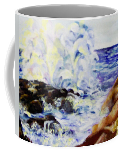 Waves Coffee Mug featuring the painting Explode by Saundra Johnson