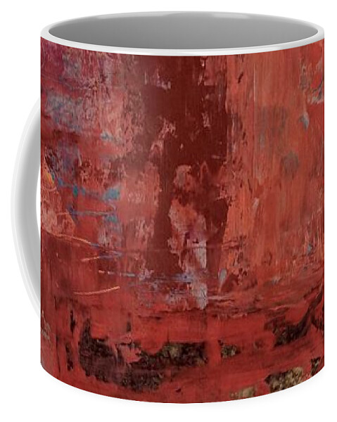 Red Coffee Mug featuring the painting Exploration 3 by Marcy Brennan
