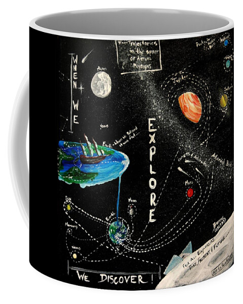 Snapshot Coffee Mug featuring the painting Explore and Discover Collector Edition by M E