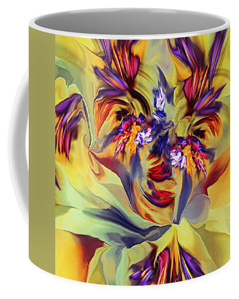Fine Art Coffee Mug featuring the digital art Explosive Floral by David Lane