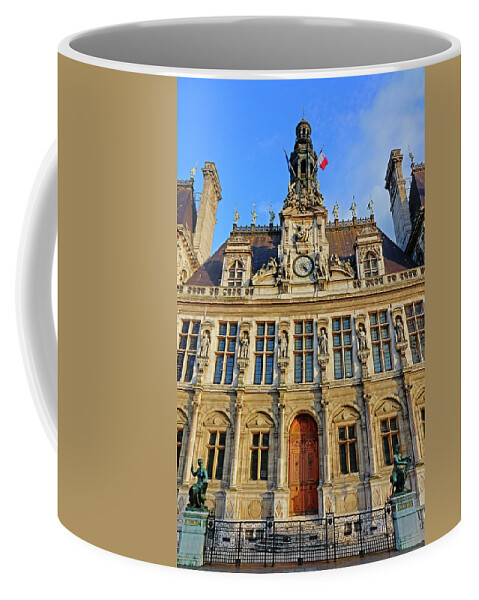Paris Coffee Mug featuring the photograph Exterior view of Hotel de Ville by Rick Rosenshein
