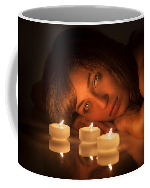 People Coffee Mug featuring the photograph Eye and Flames by Rikk Flohr