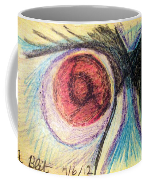 Eye Of The Beholder Coffee Mug featuring the drawing Eye of the Beholder by Andrew Blitman