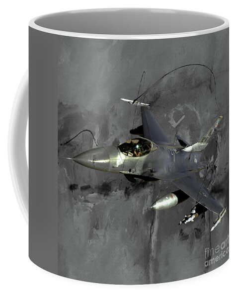 F-16 Coffee Mug featuring the painting F 16 Air Craft by Gull G