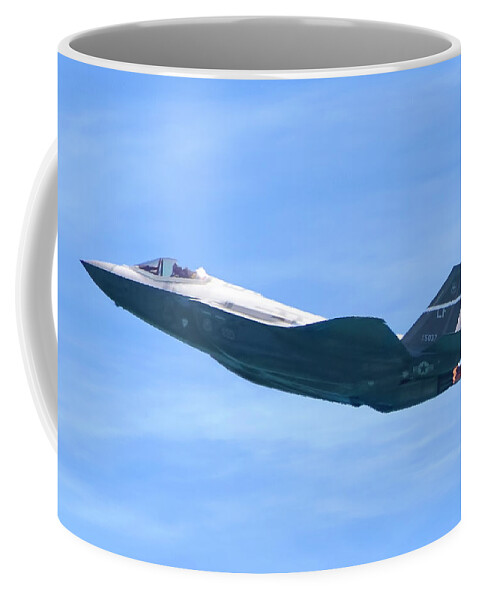 Air Force Coffee Mug featuring the photograph F-35 Joint Strike Fighter by Mark Andrew Thomas