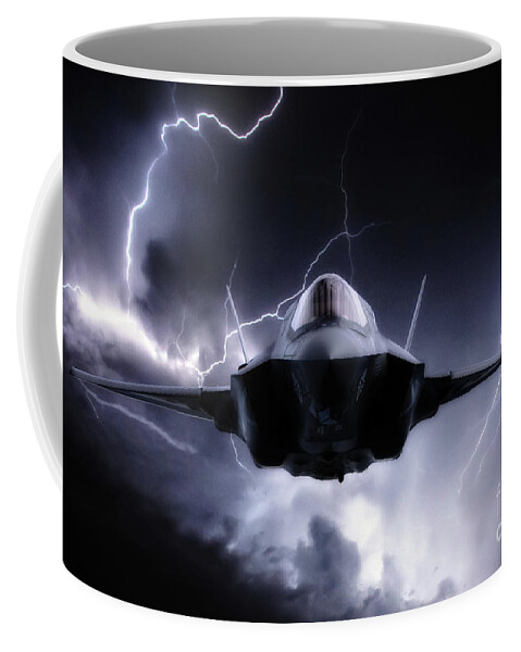 F35 Coffee Mug featuring the digital art F-35 Next Gen Lightning by Airpower Art
