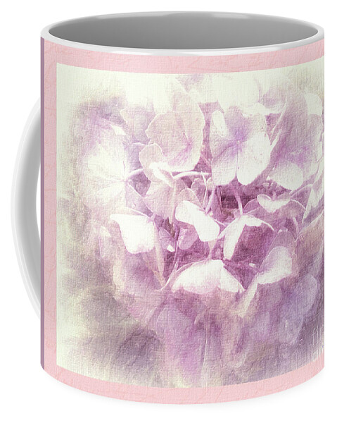 Mona Stut Coffee Mug featuring the mixed media Elegant Faded Pink Hortensia by Mona Stut