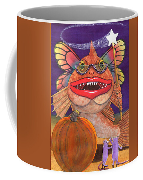 Codfish Coffee Mug featuring the painting Fairy Codmother by Catherine G McElroy