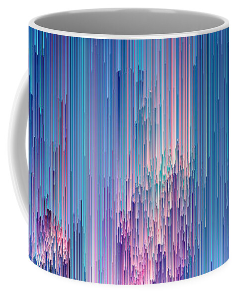 Glitch Coffee Mug featuring the digital art Fairy Glitches - Pixel Art by Jennifer Walsh