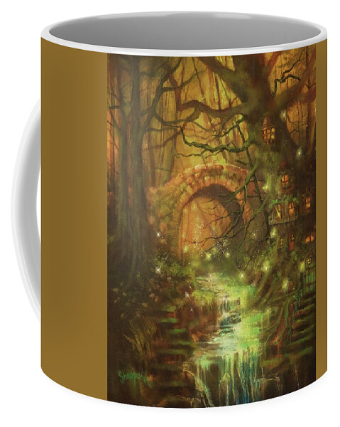  Tree Fairy Coffee Mug featuring the painting Fairy Tree by Tom Shropshire