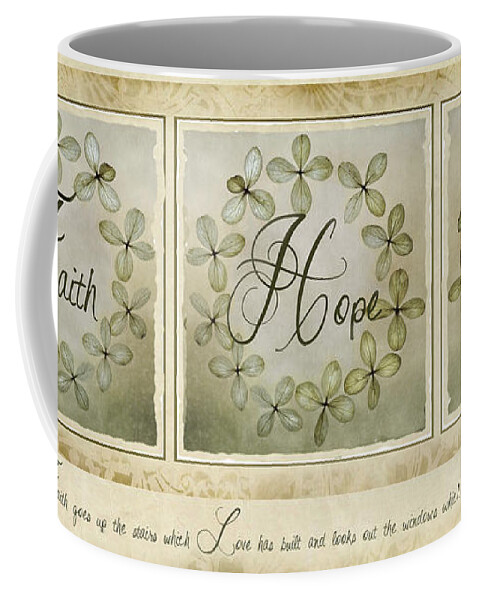 Faith Coffee Mug featuring the photograph Faith Hope Love by Robin-Lee Vieira