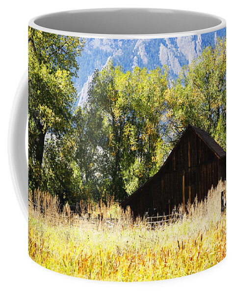 Fall Coffee Mug featuring the photograph Old Barn Nestled by Marilyn Hunt