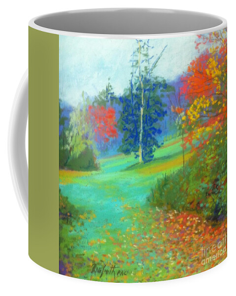 Pastels Coffee Mug featuring the pastel Fall across the field by Rae Smith PAC