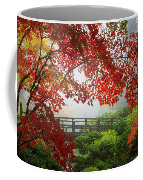 Fall Coffee Mug featuring the photograph Fall Colors by the Moon Bridge by David Gn