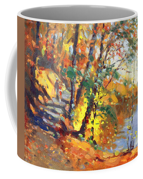 Bear Mountain Ny Coffee Mug featuring the painting Fall in Bear Mountain by Ylli Haruni