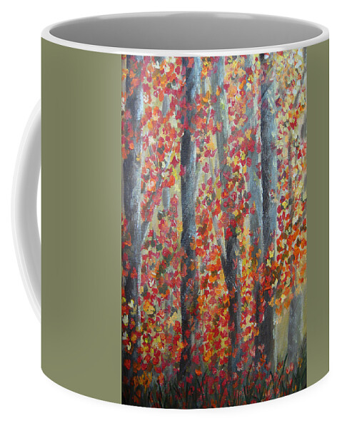 Trees Coffee Mug featuring the painting Fall Leaves by Donna Blackhall