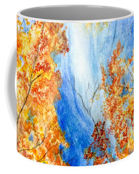Watercolor Coffee Mug featuring the painting Fall Splendor by Deb Stroh-Larson