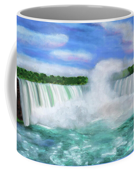 Falls Coffee Mug featuring the painting Falls Canadian Style by Deborah Boyd