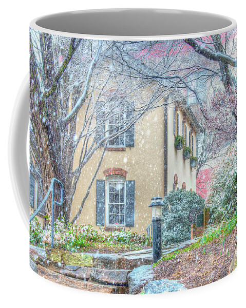 Mary's Coffee Mug featuring the photograph Falls Cottage in the Snow by Blaine Owens