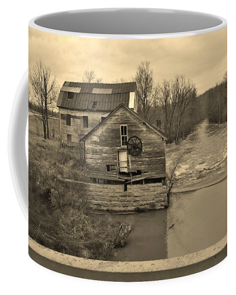 Gristmill Coffee Mug featuring the photograph Falls of Rough Abandoned Gristmill by Stacie Siemsen